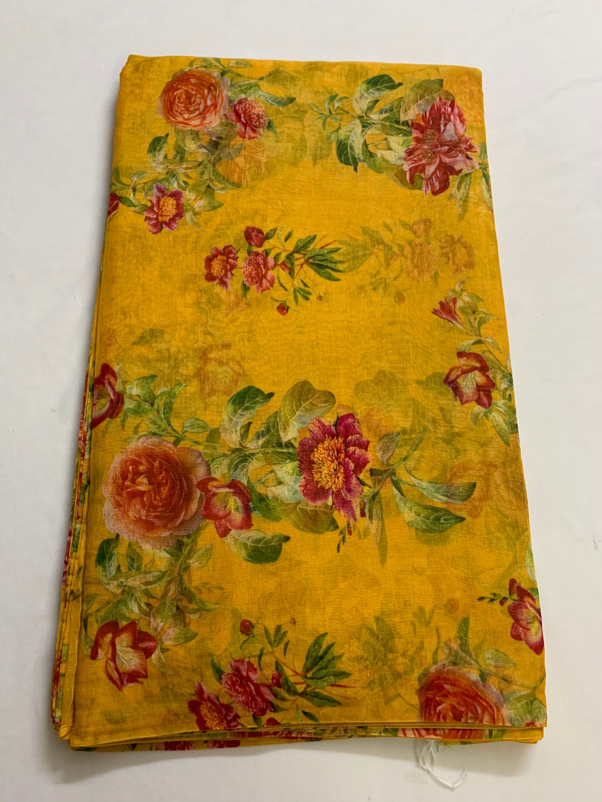 Floral Printed Pure silk cotton fabric