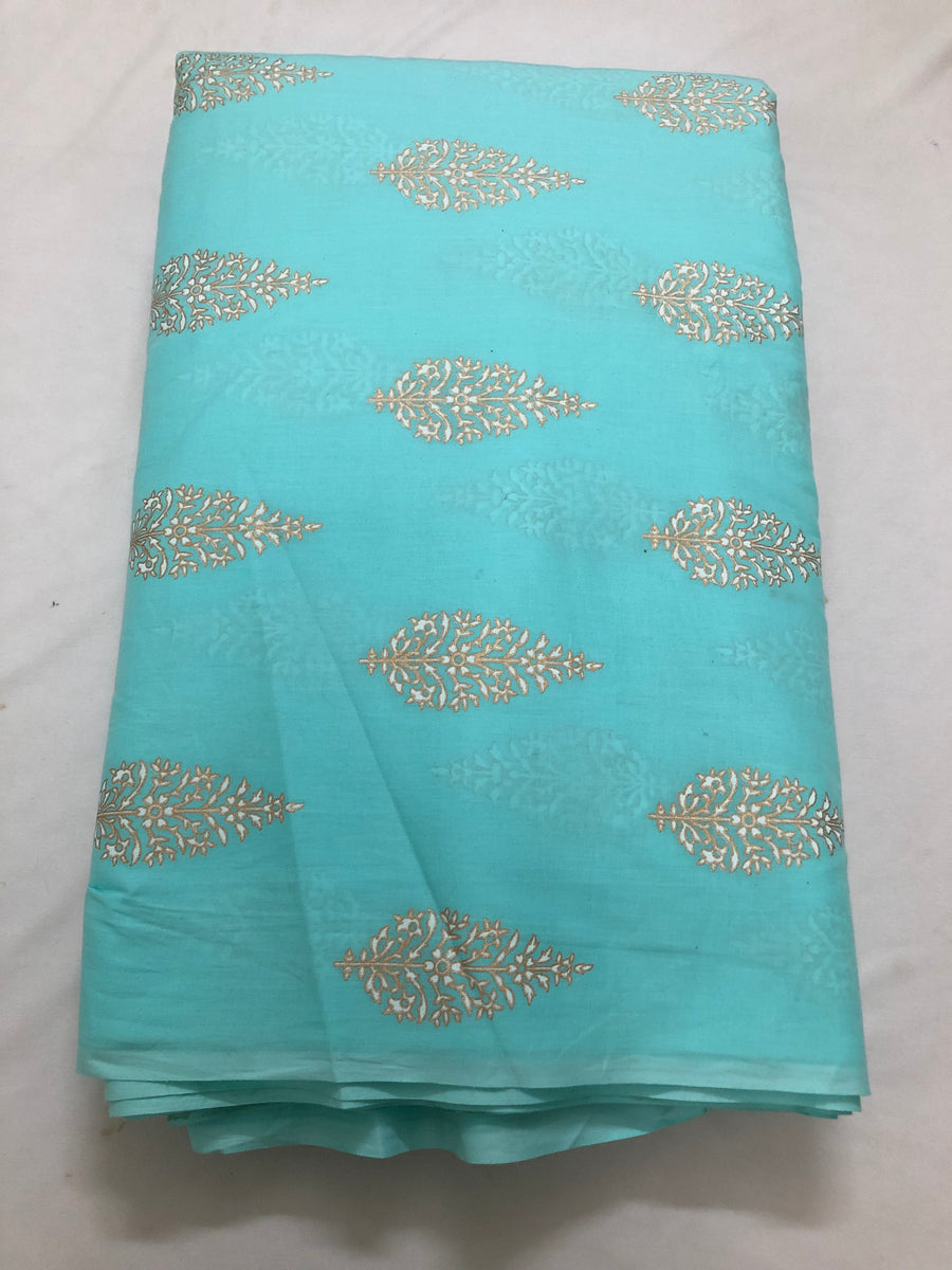 Gold foil Printed cotton fabric