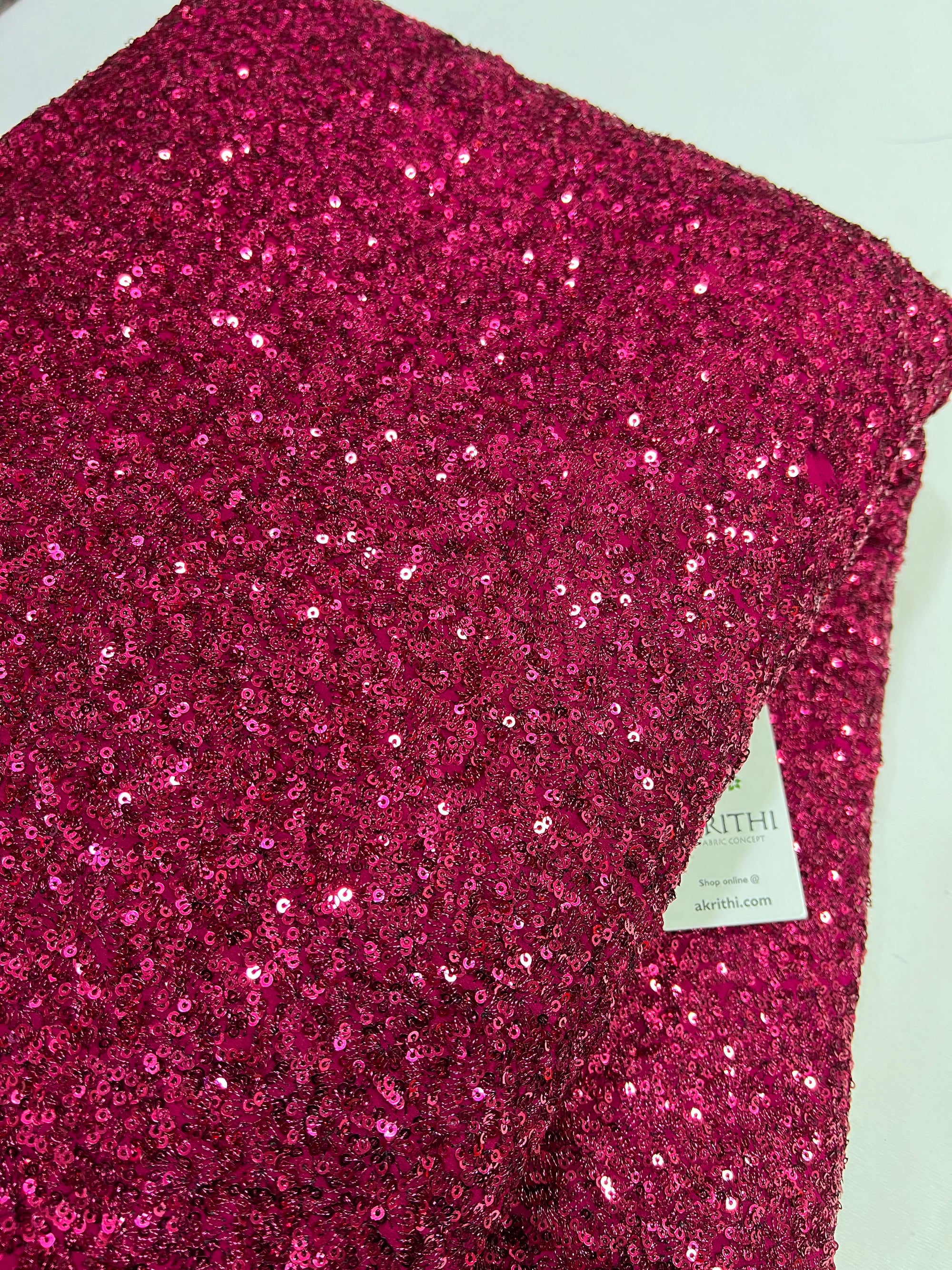 Sequins on pure georgette fabric