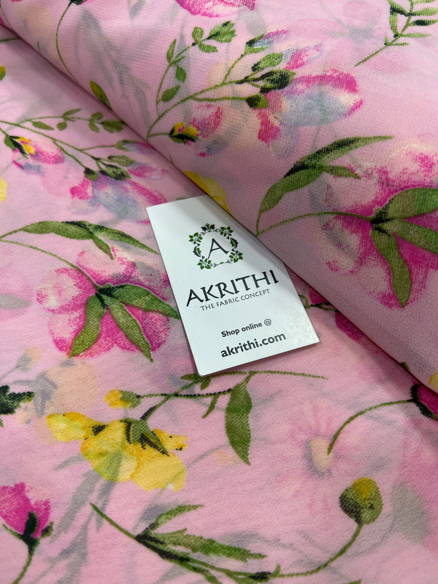 Floral printed georgette fabric 56 inches width