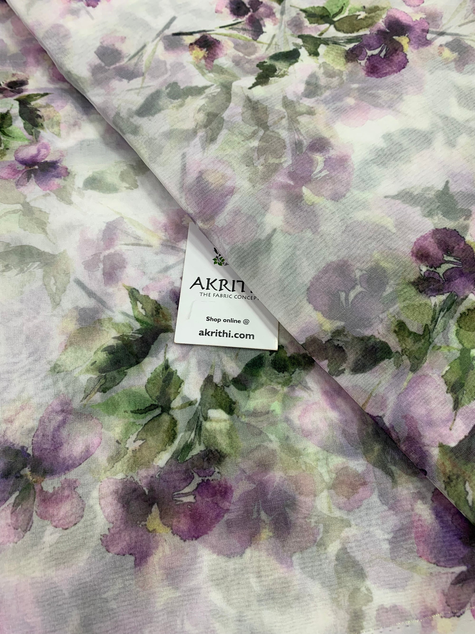 Digital floral Printed organza fabric