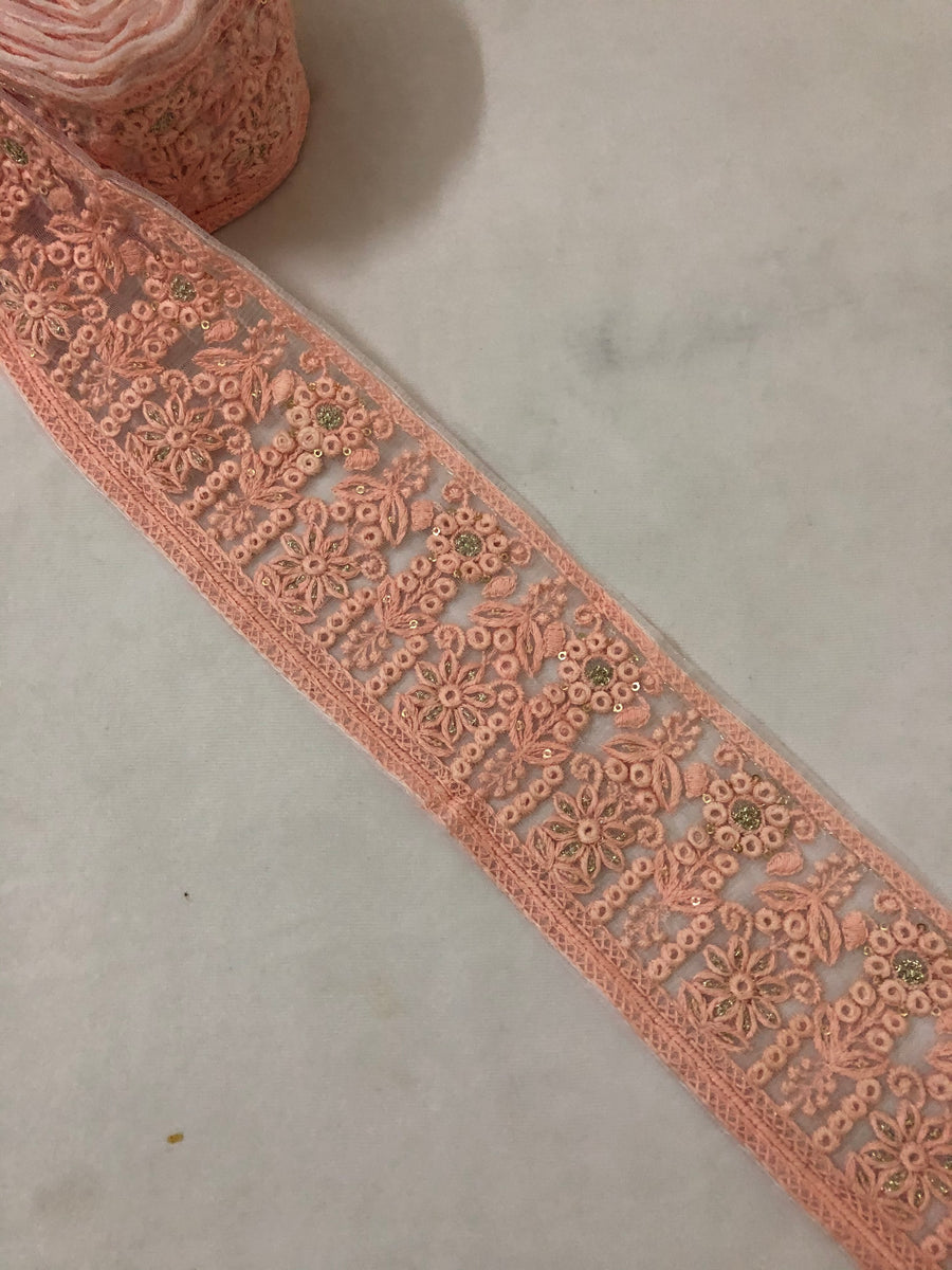 Embroidered  lace 9 metres roll