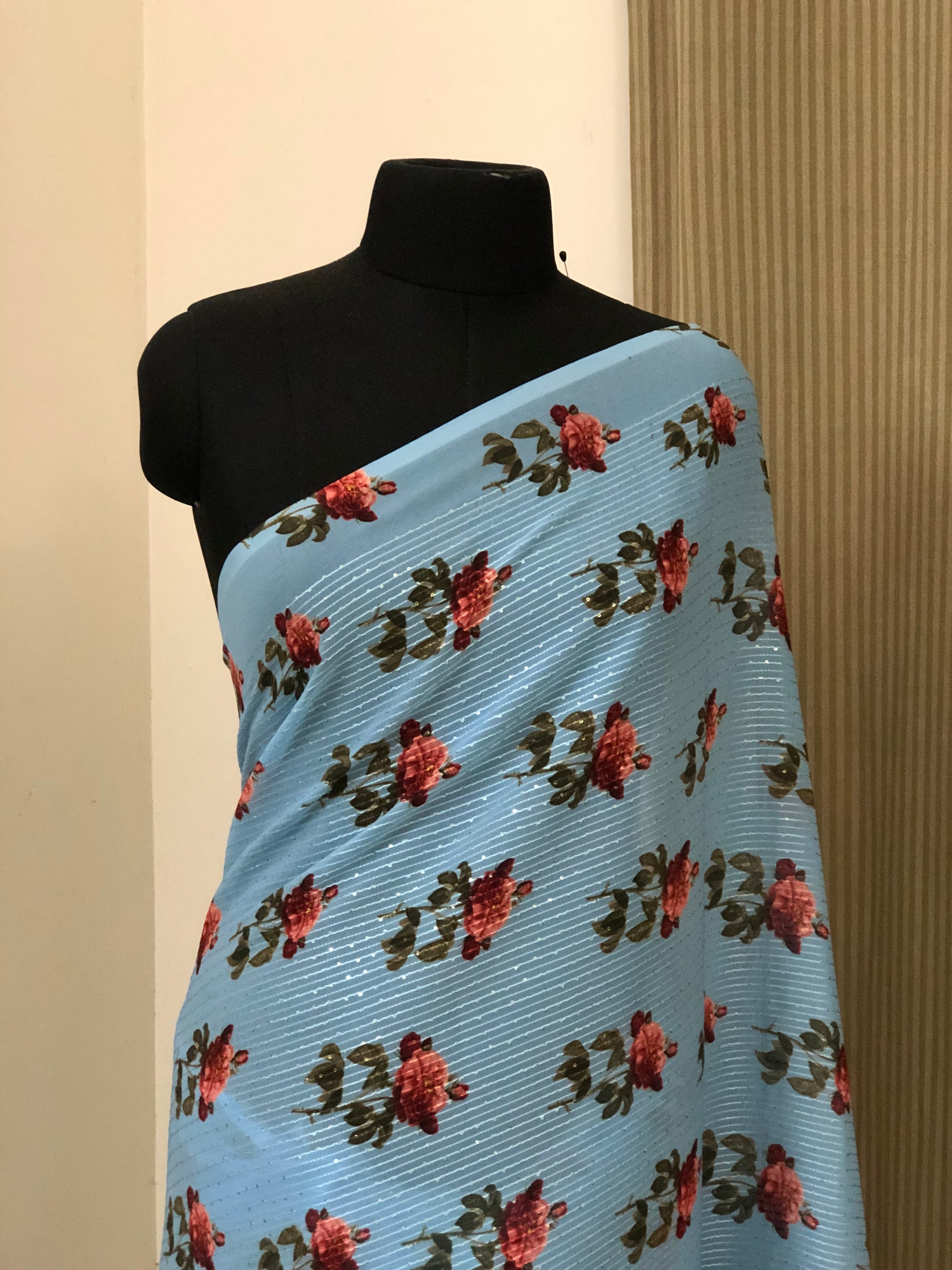 Embroidery on georgette saree
