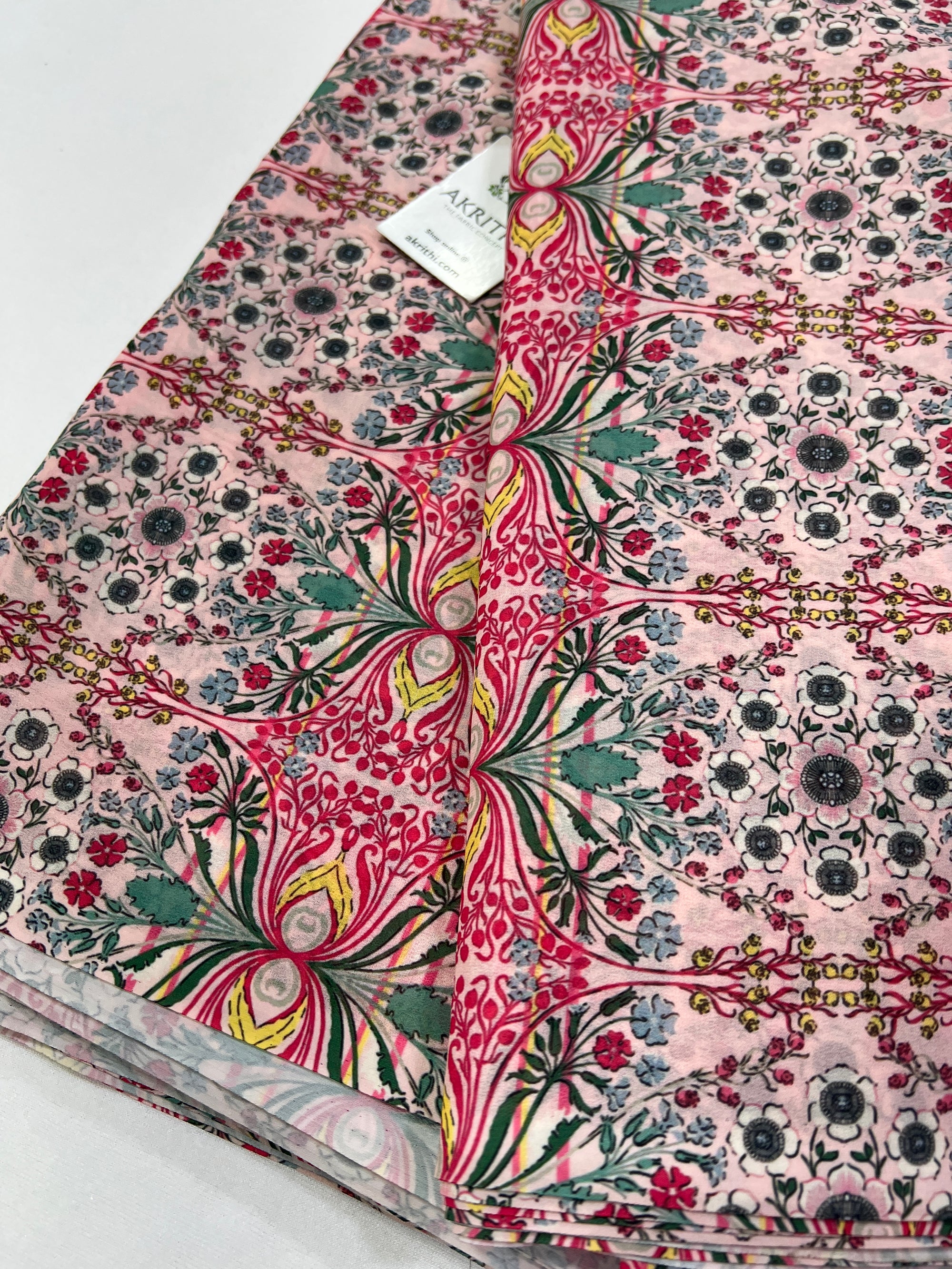 Digital floral printed georgette fabric