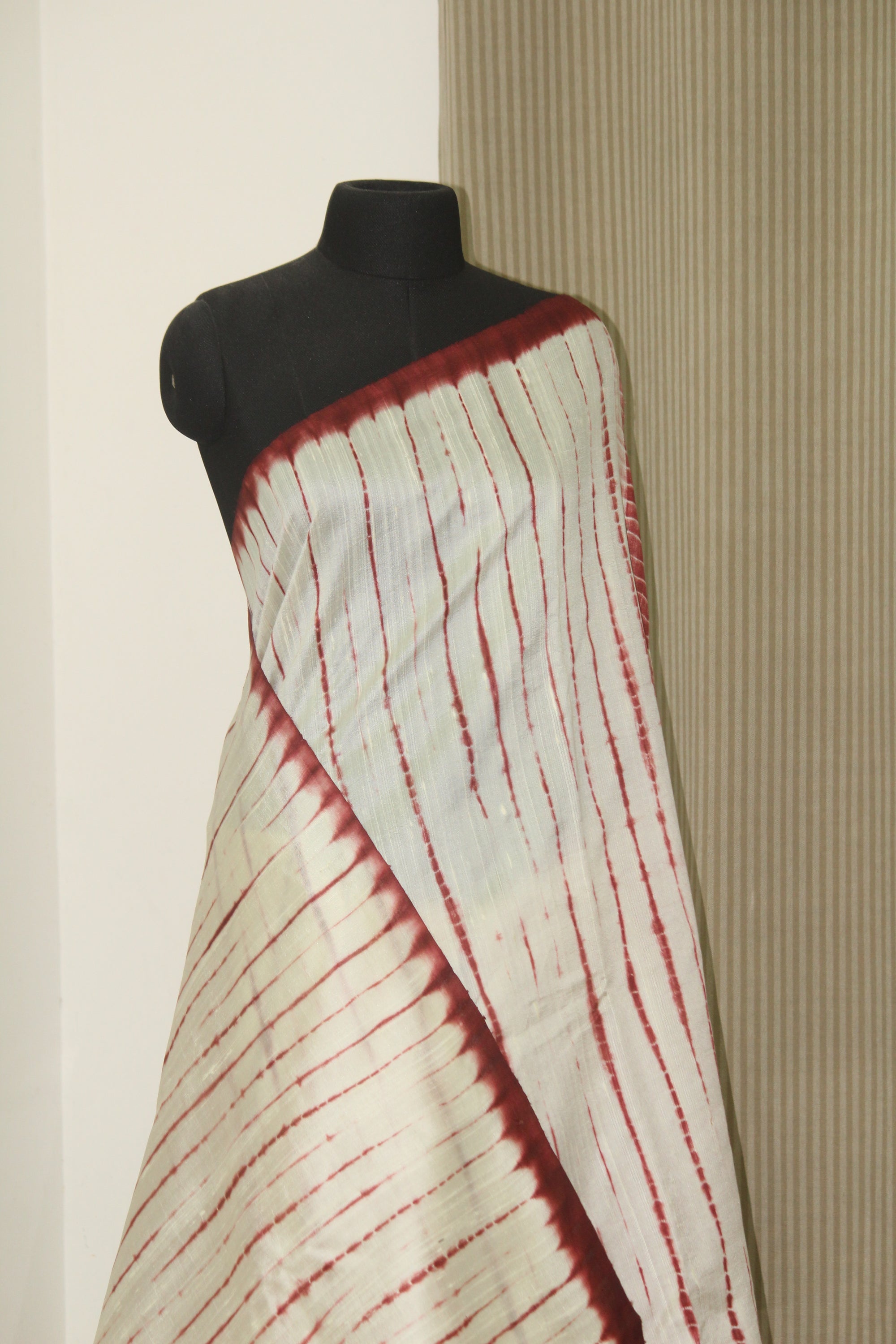 Tie and dye pure raw silk saree