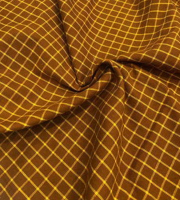 Checkered mercerised cotton fabric