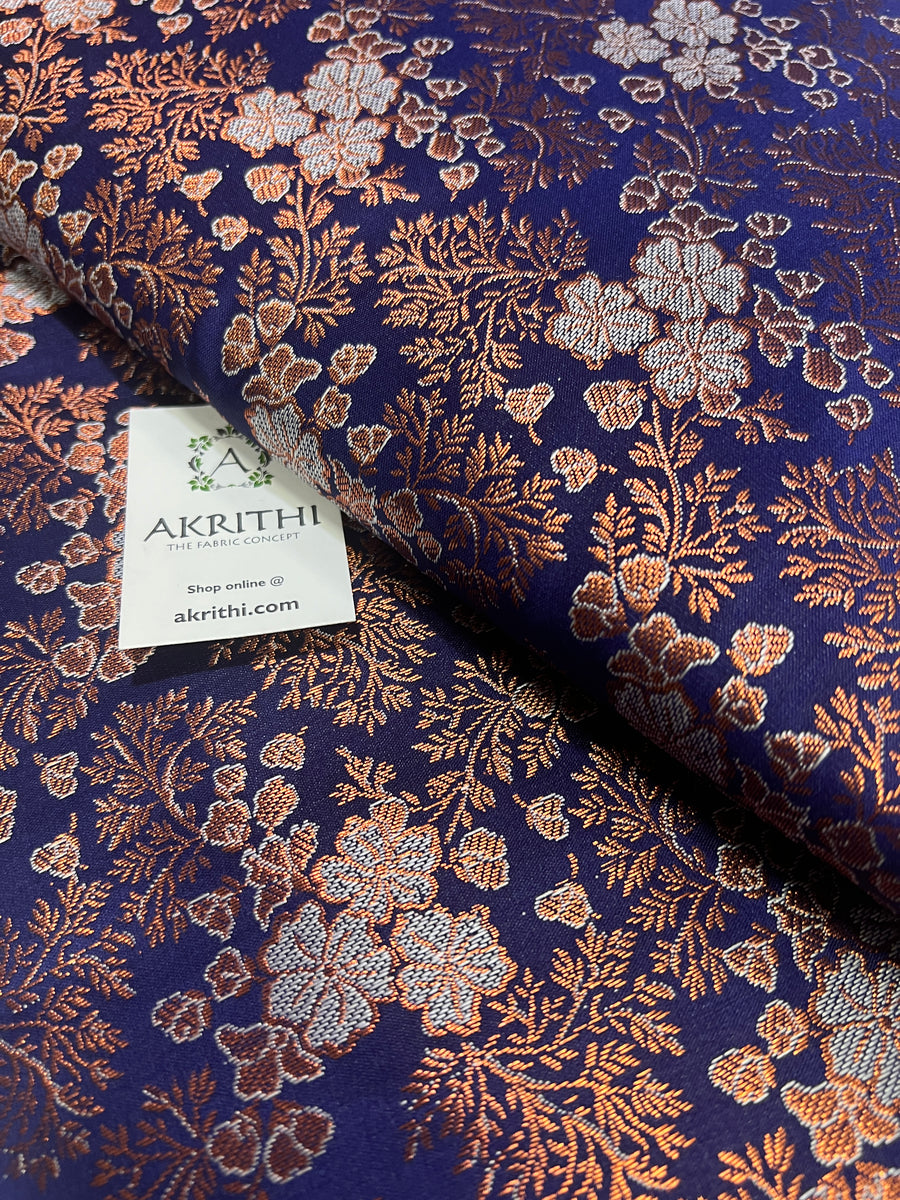 Banarasi brocade fabric with copper zari