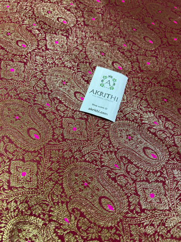 Handloom Banarasi brocade fabric antique zari