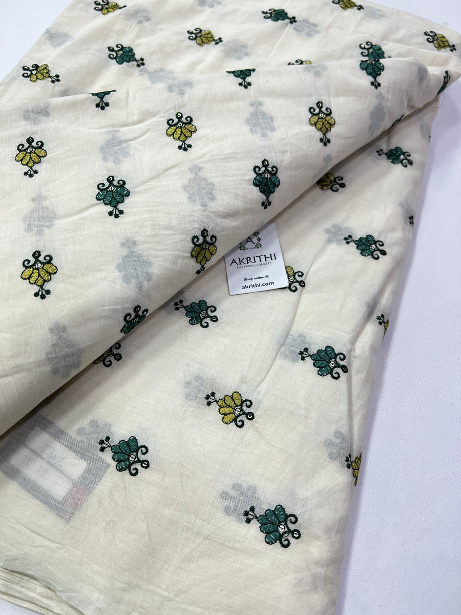 Pure Cotton embroidered fabric