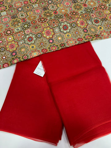 Pure silk organza saree with blouse