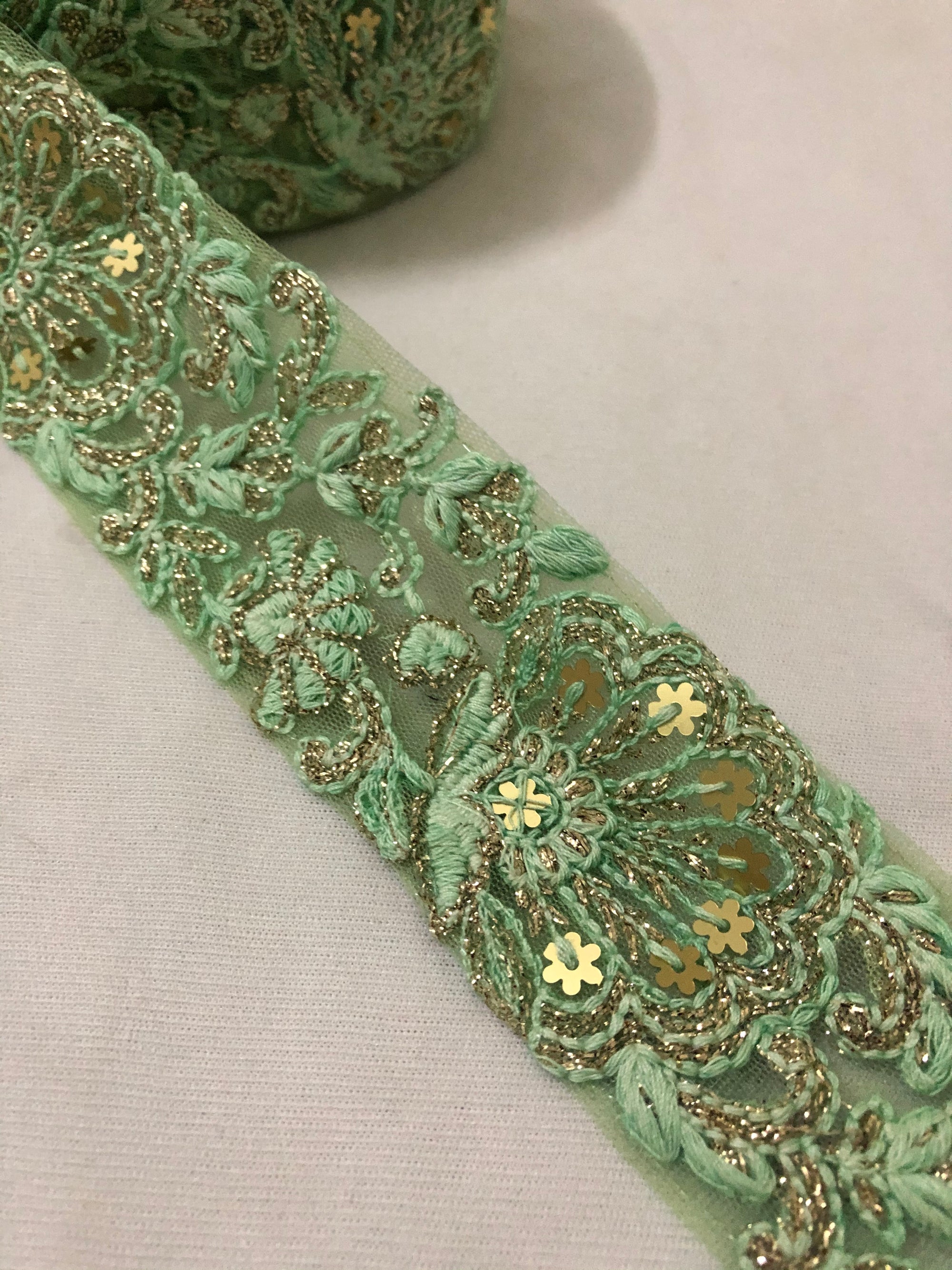 Embroidered  lace 9 metres roll