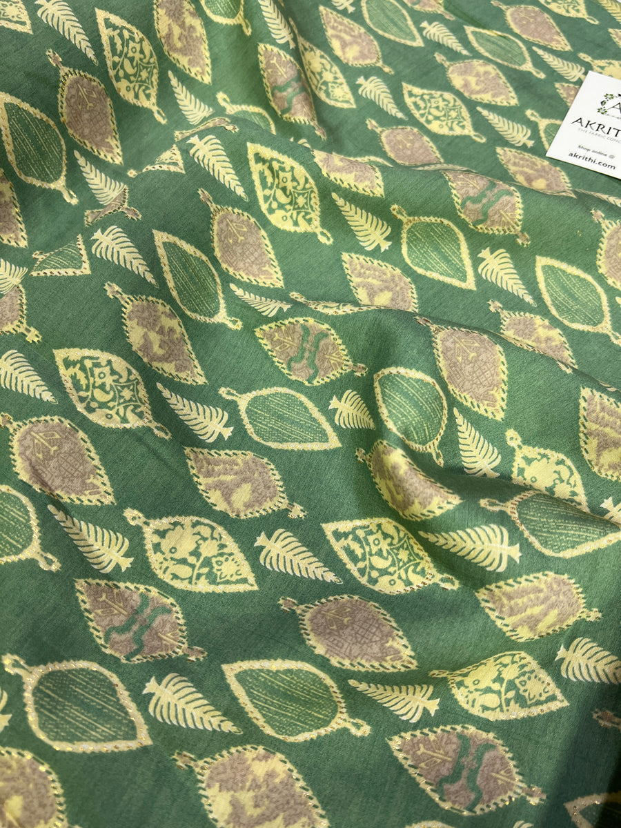 Printed silk fabric