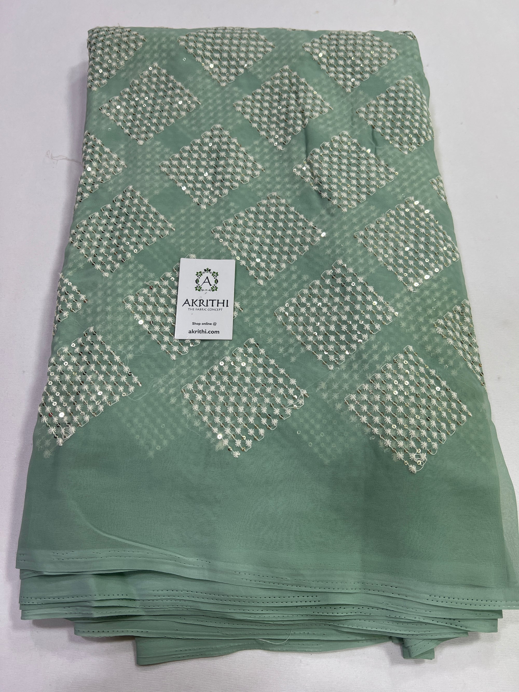 Embroidery on georgette fabric