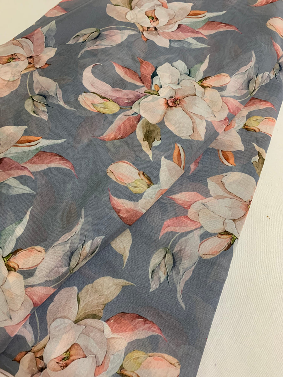 Digital floral Printed organza fabric