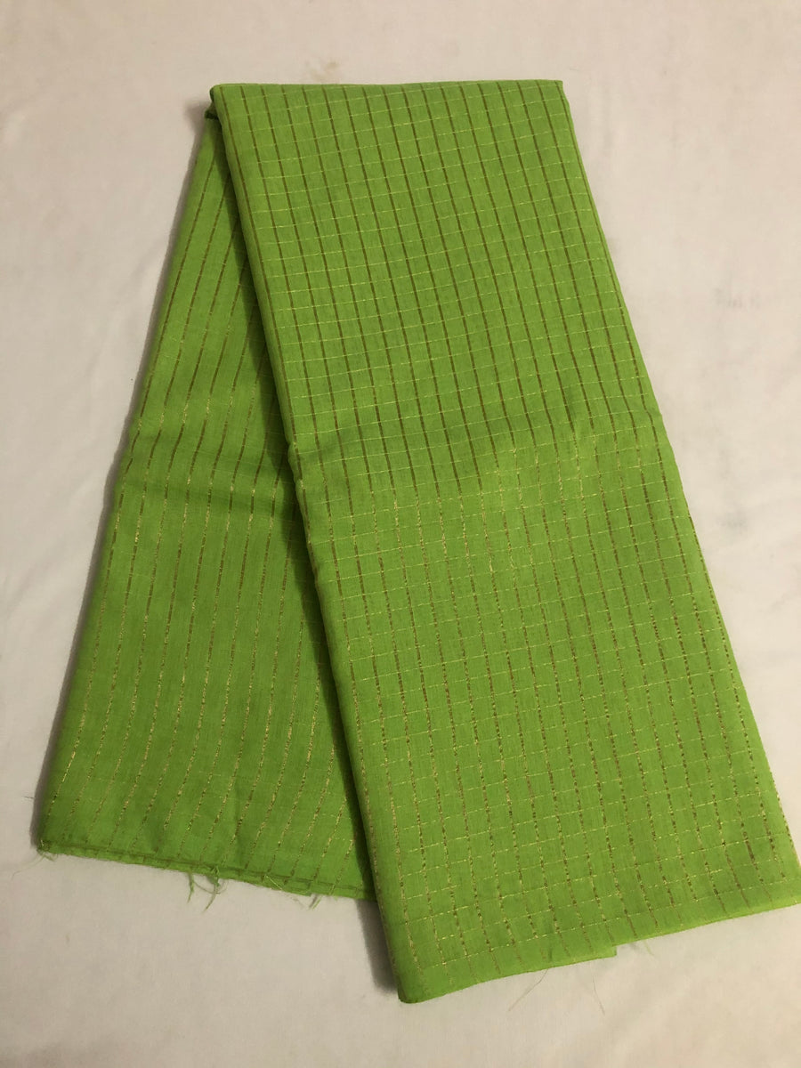 Silk cotton zari checks saree