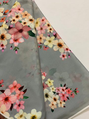 Digital floral Printed crepe fabric 1.5 metres cut