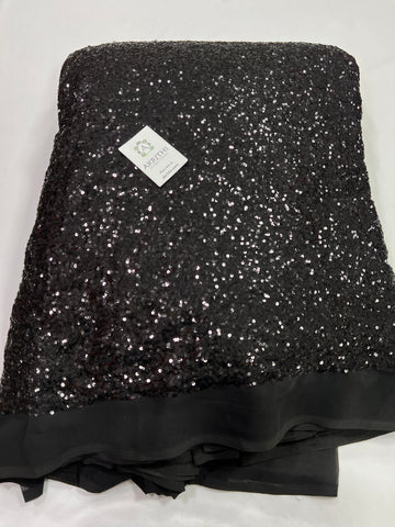 Sequins on pure georgette fabric