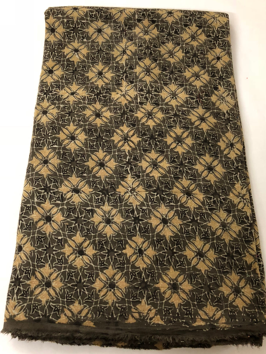 Ajrak printed cotton mal fabric 75 cms cut