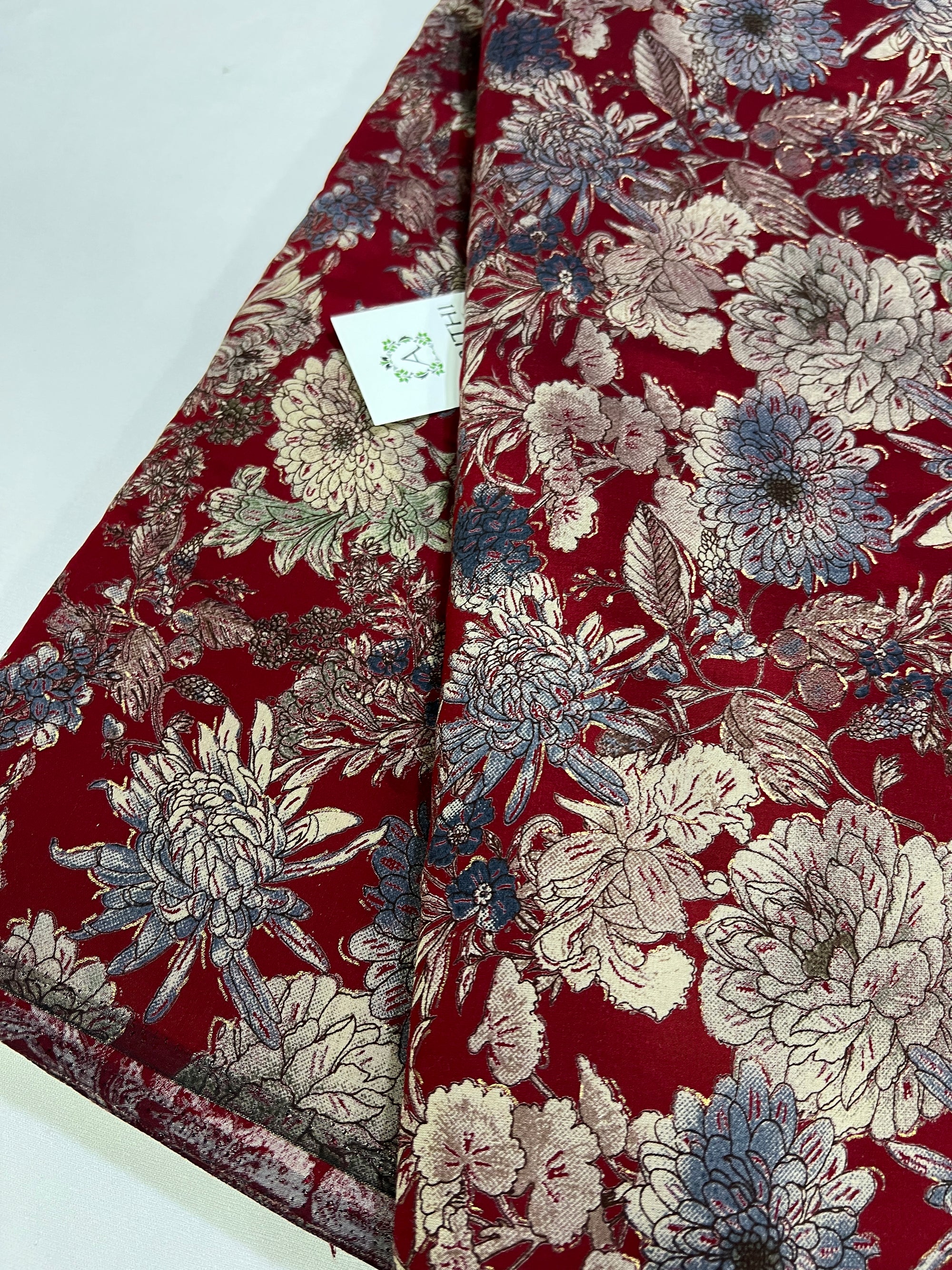 Printed silk fabric