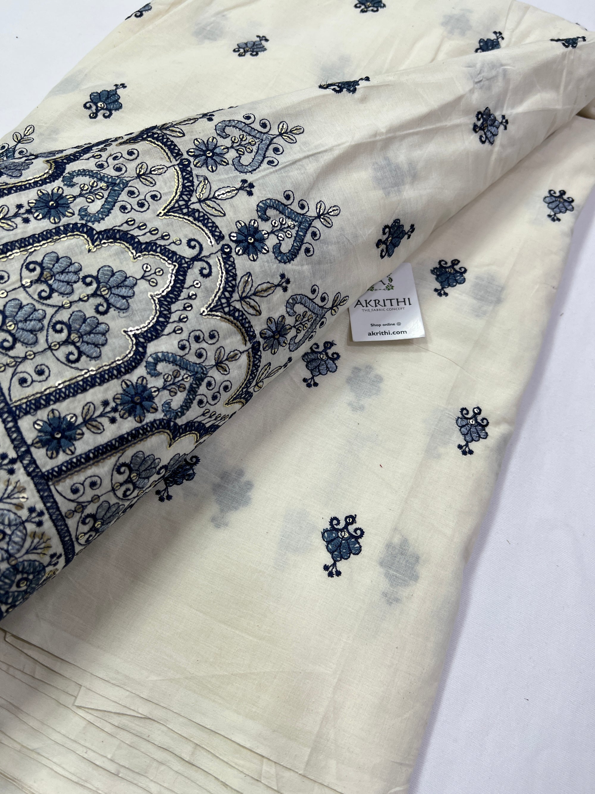 Pure Cotton embroidered fabric