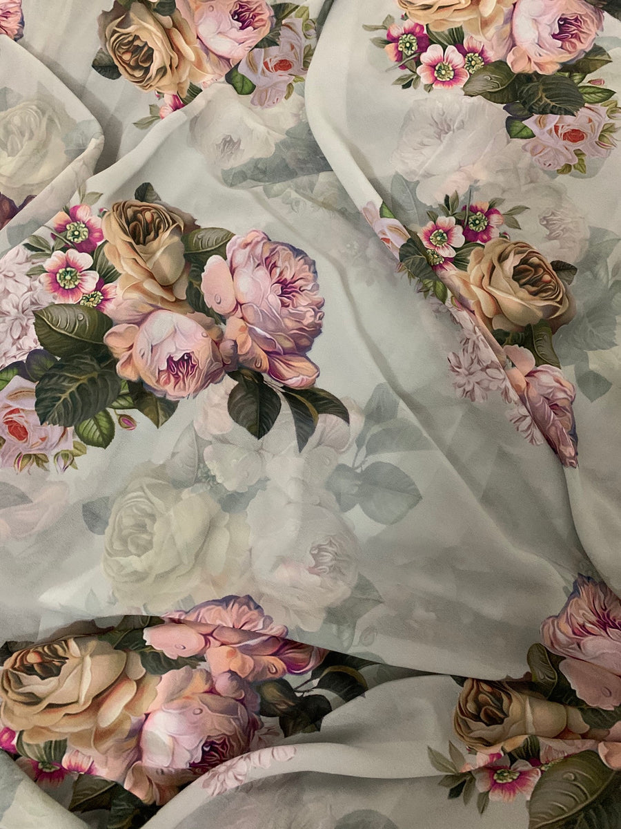 Digital floral Printed georgette fabric