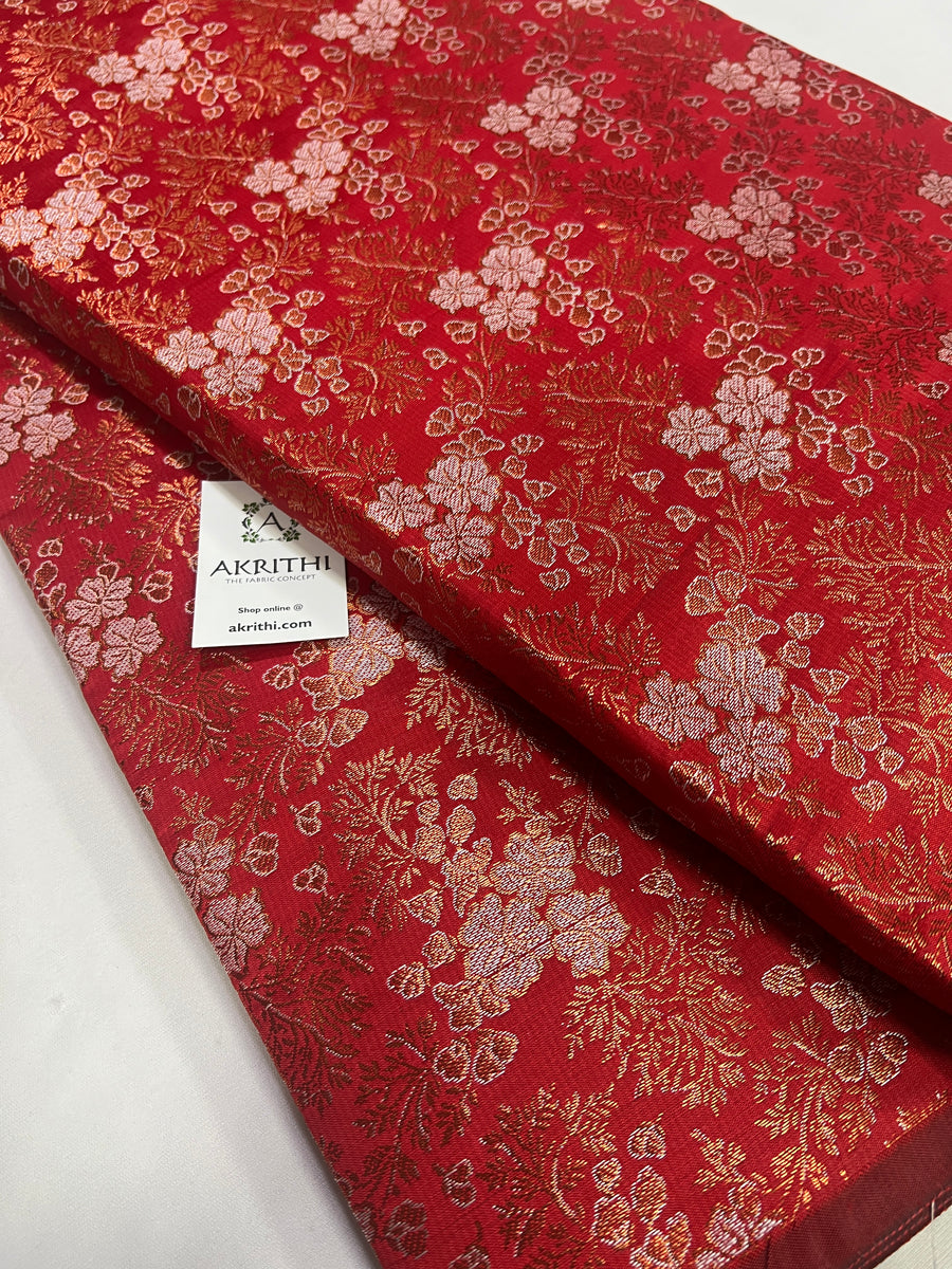 Banarasi brocade fabric with copper zari