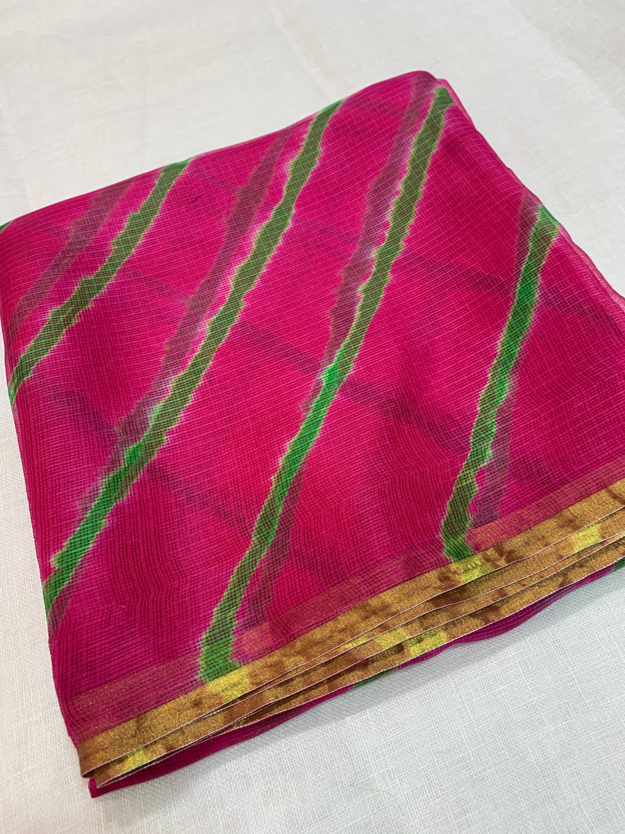 Pure silk Kota tie and dye kurta fabric