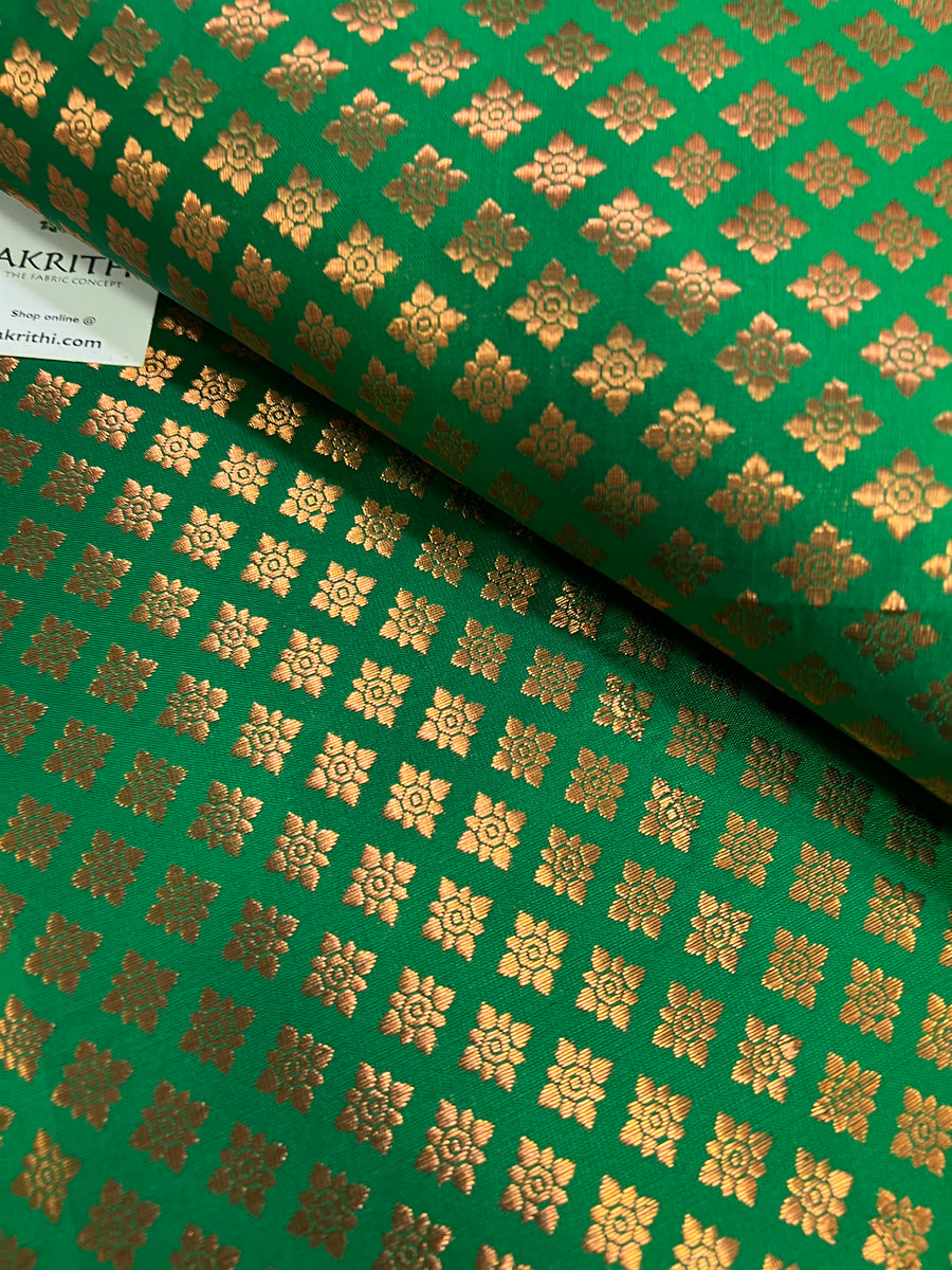 Banarasi brocade fabric with copper zari