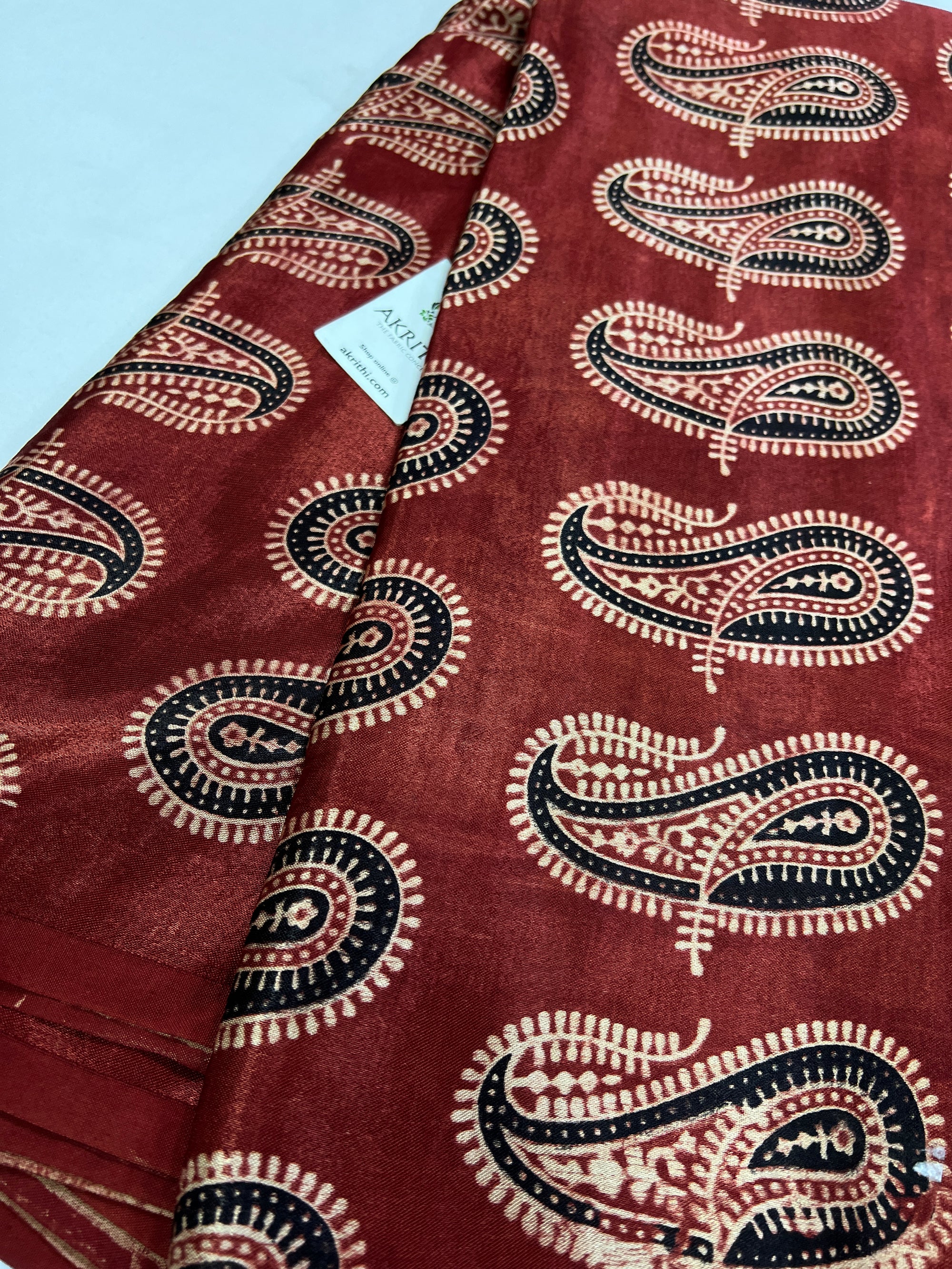 Printed gaji silk fabric