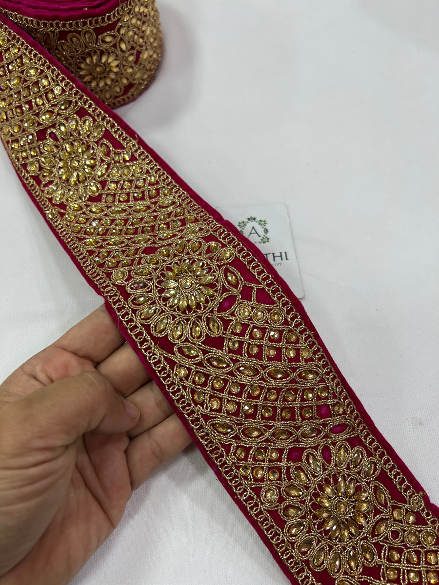 Buy Indian Embroidered saree Laces and Trims , Saree Border online
