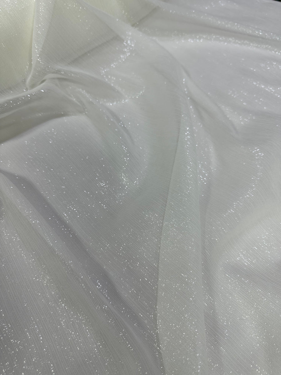 Dyeable Pure silk lurex chiffon fabric