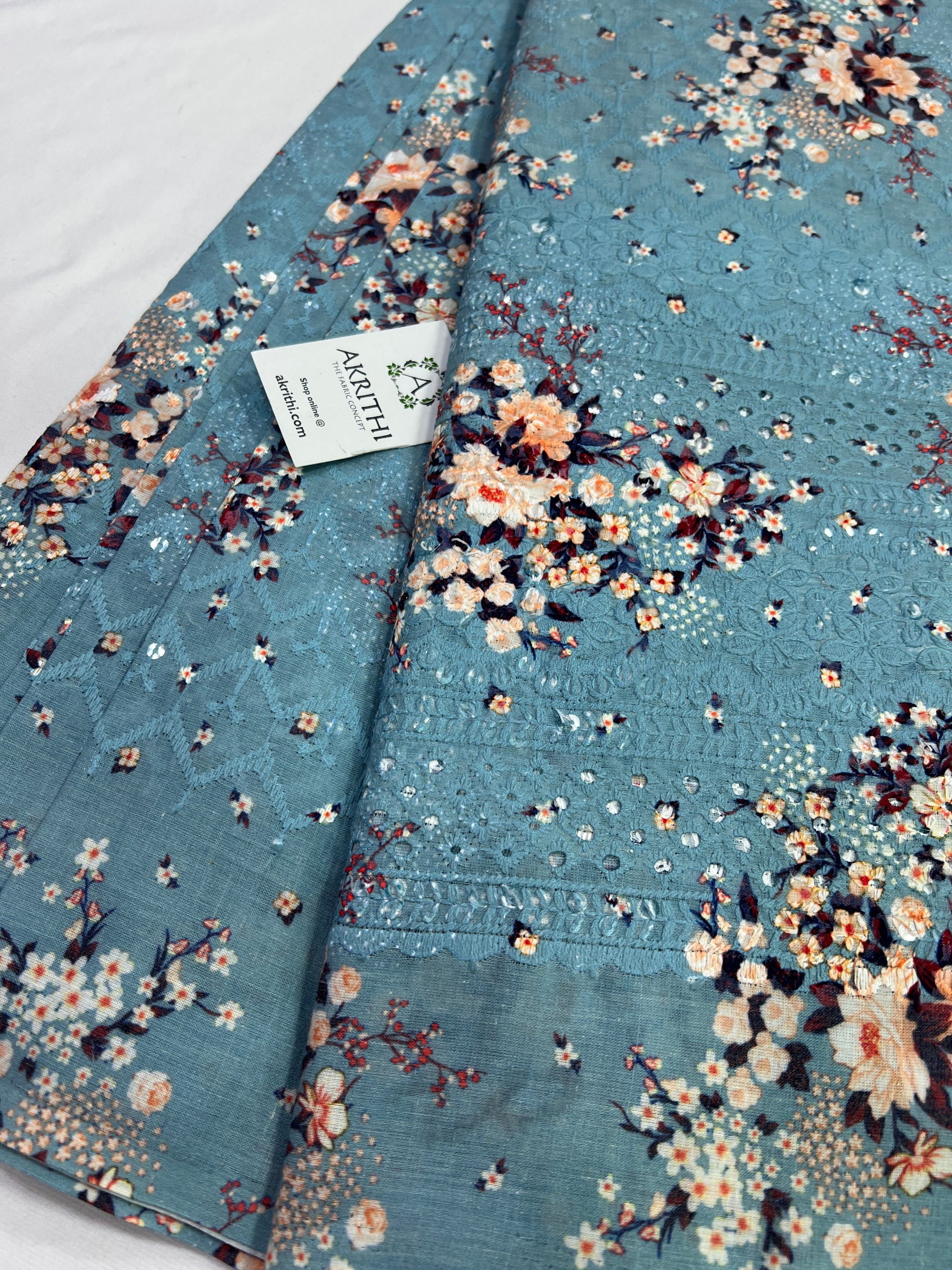 Hakoba printed Cotton schiffli fabric