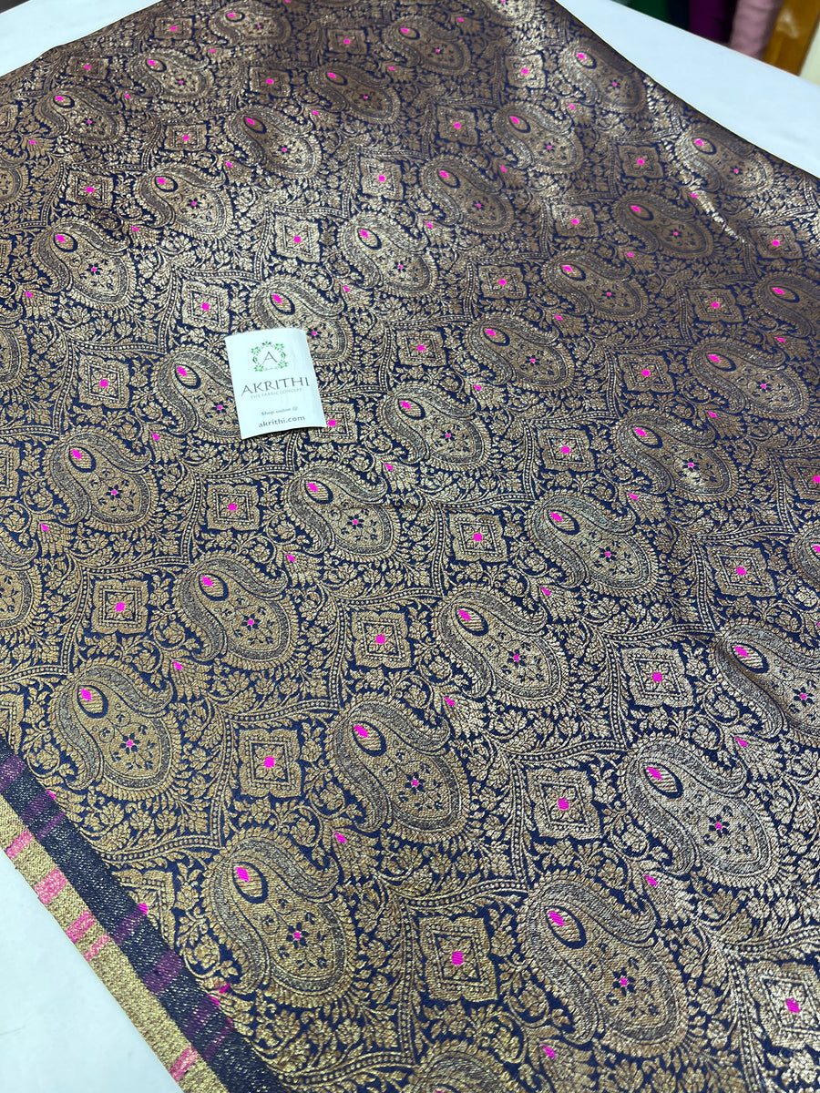 Handloom Banarasi brocade fabric antique zari