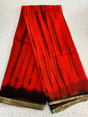 PURE CHIFFON SHIBORI TIE AND DYE SAREE