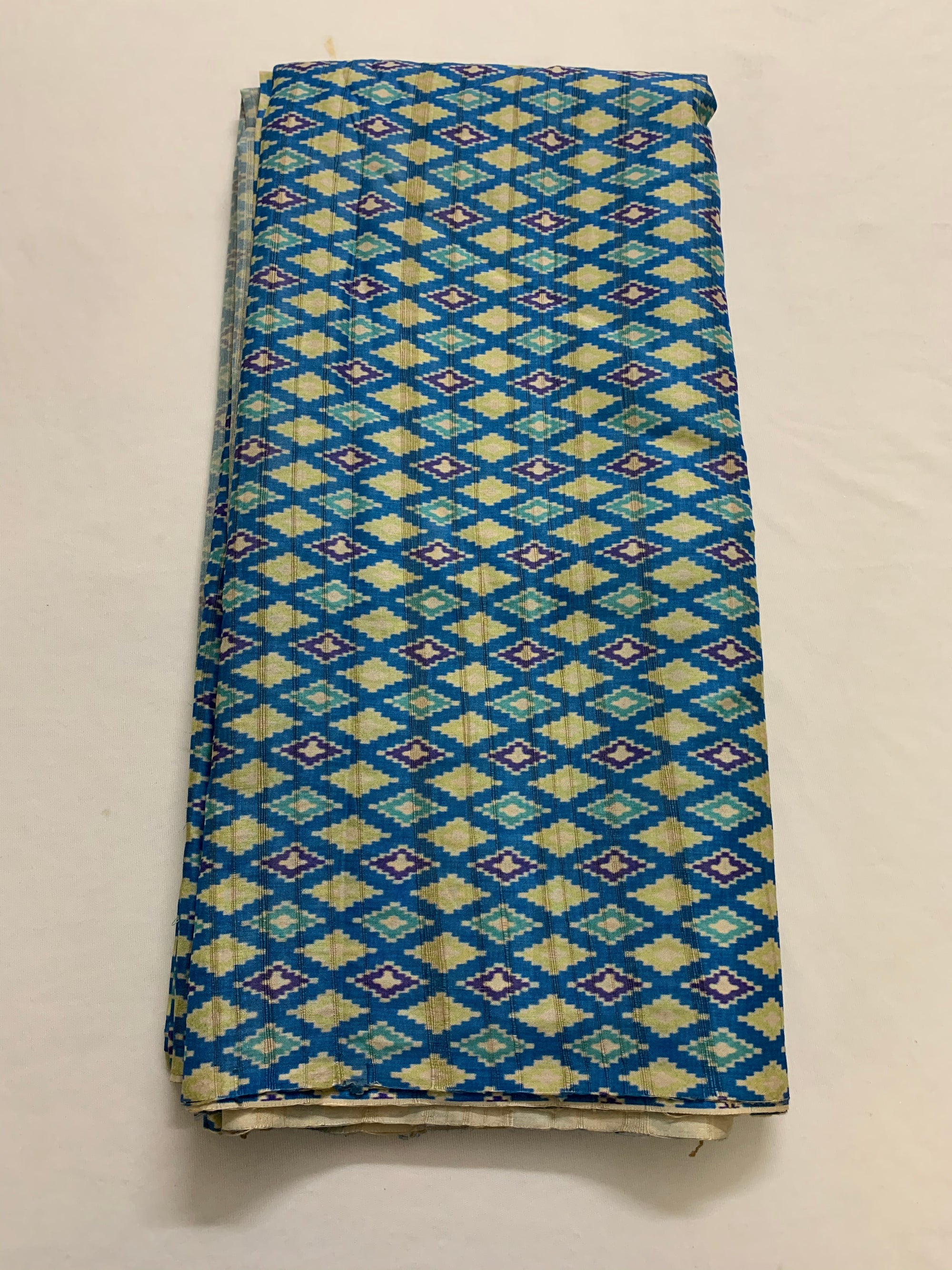 Ikat Printed semi silk fabric
