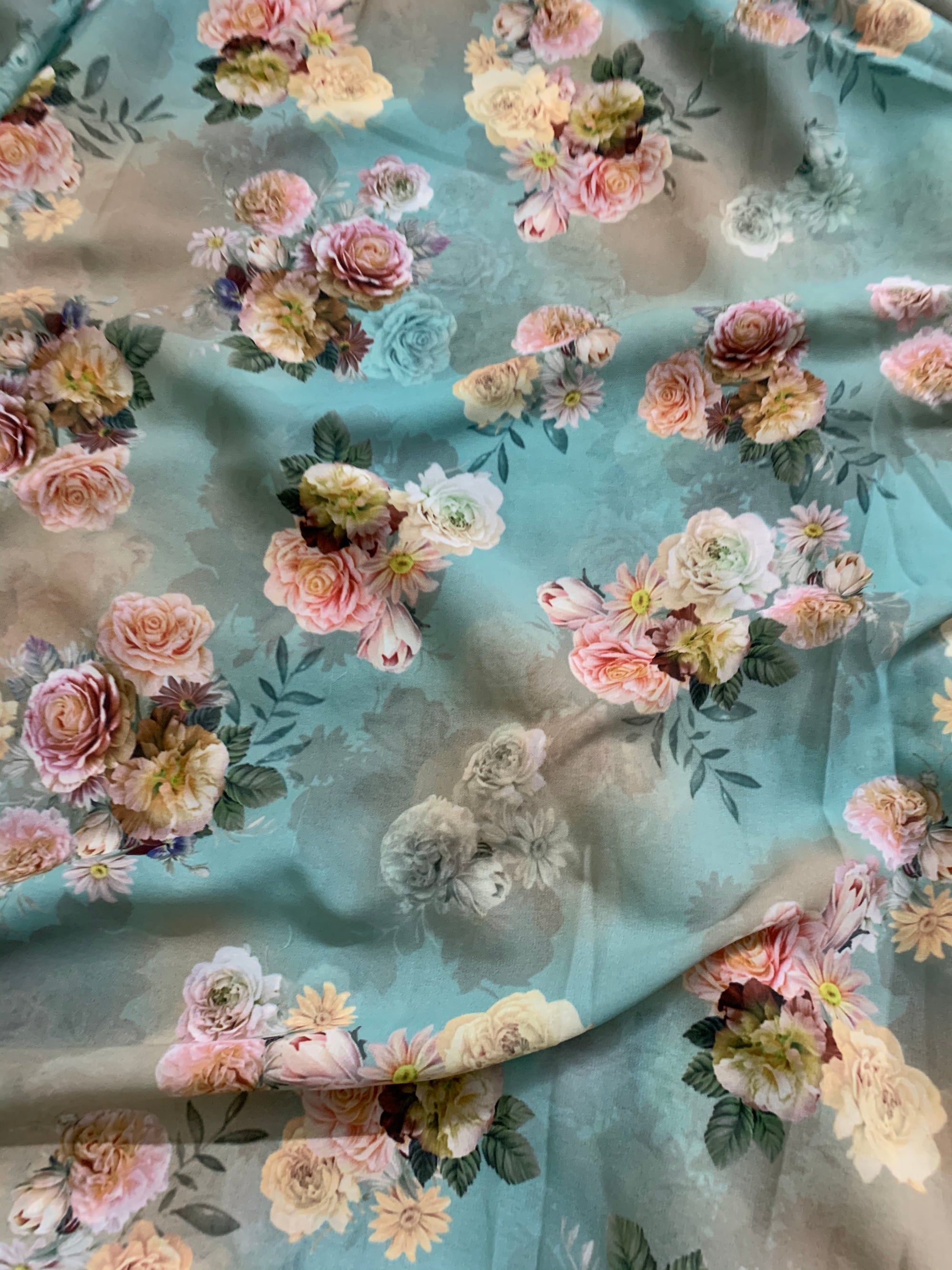 Digital floral Printed georgette fabric
