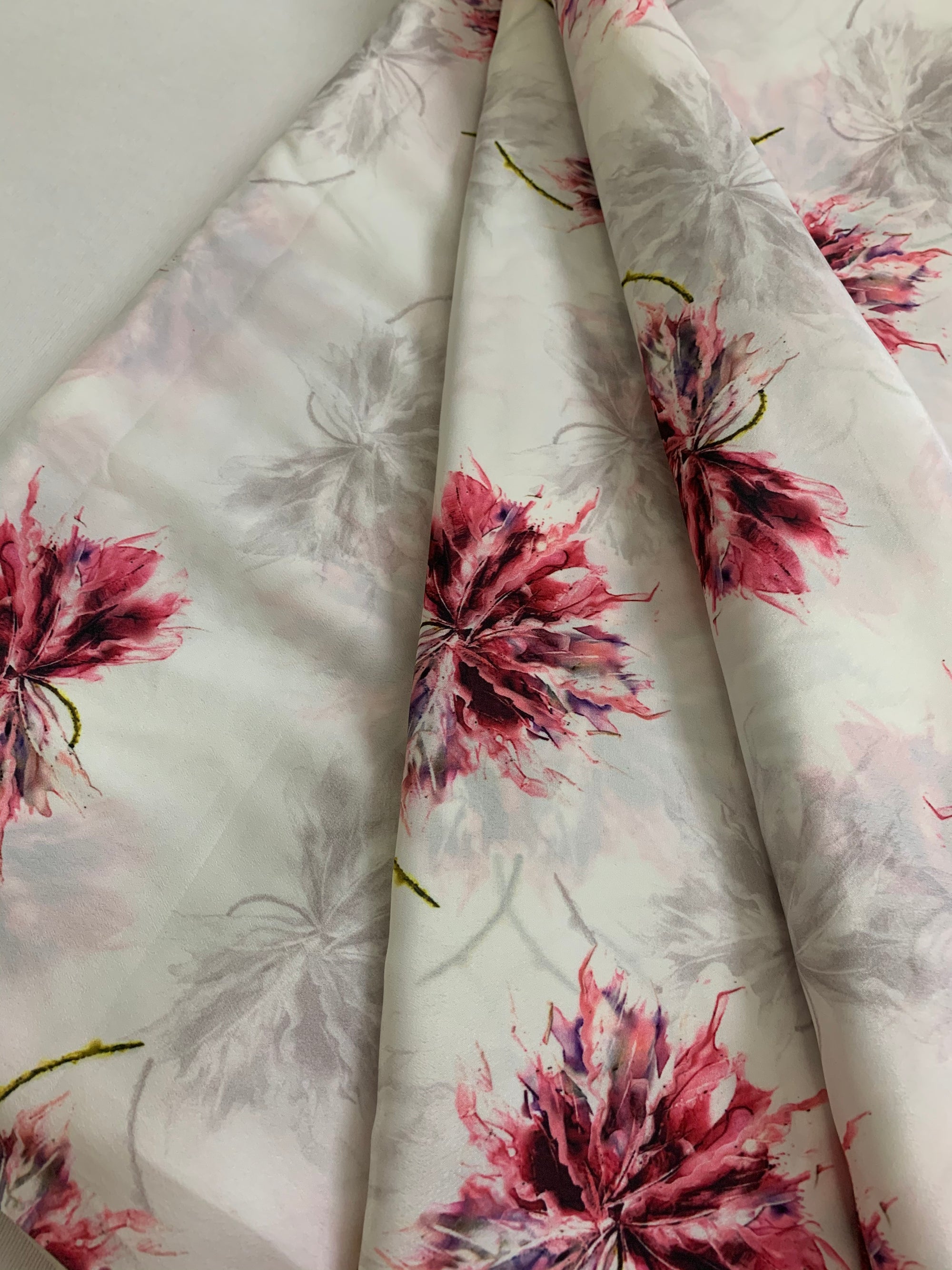 Digital floral Printed crepe fabric