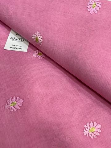 Chanderi embroidered fabric