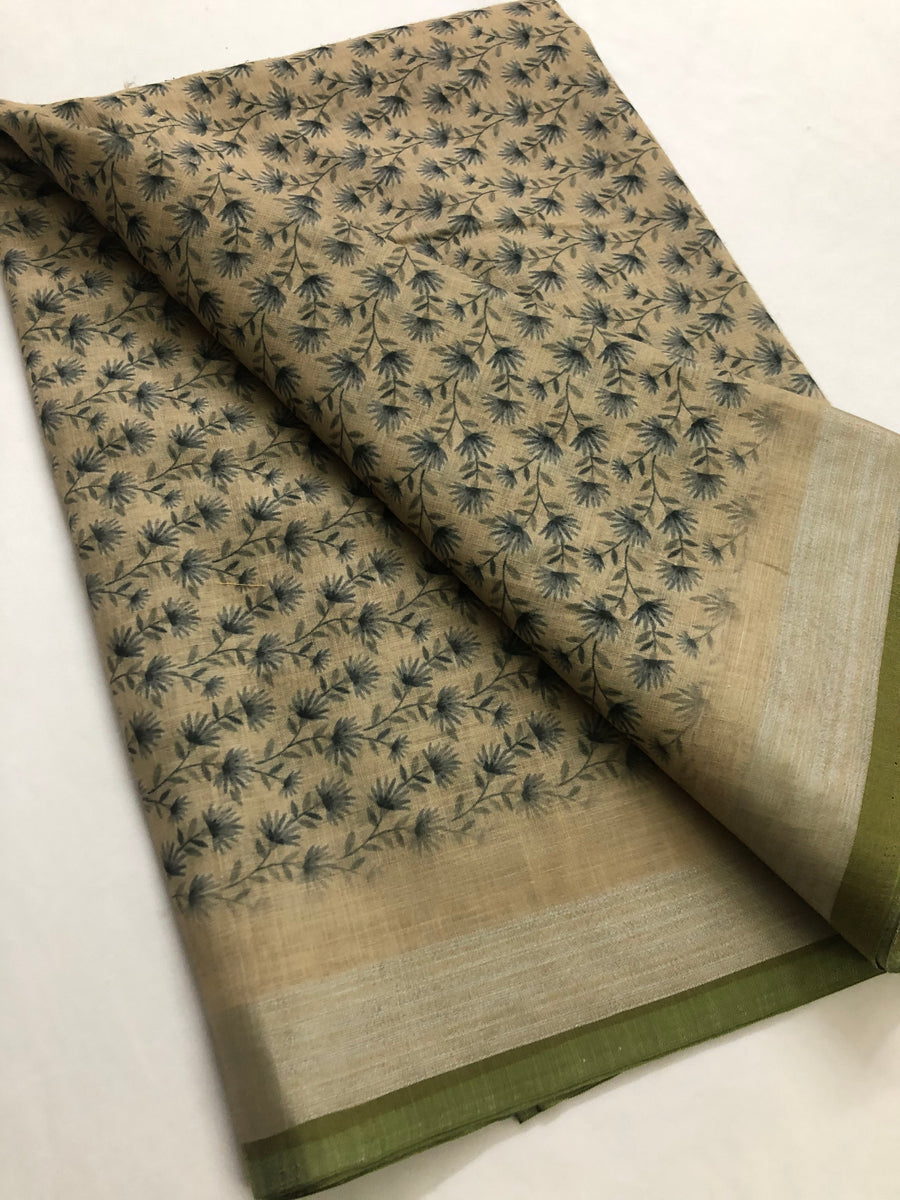 Floral Printed Linen fabric