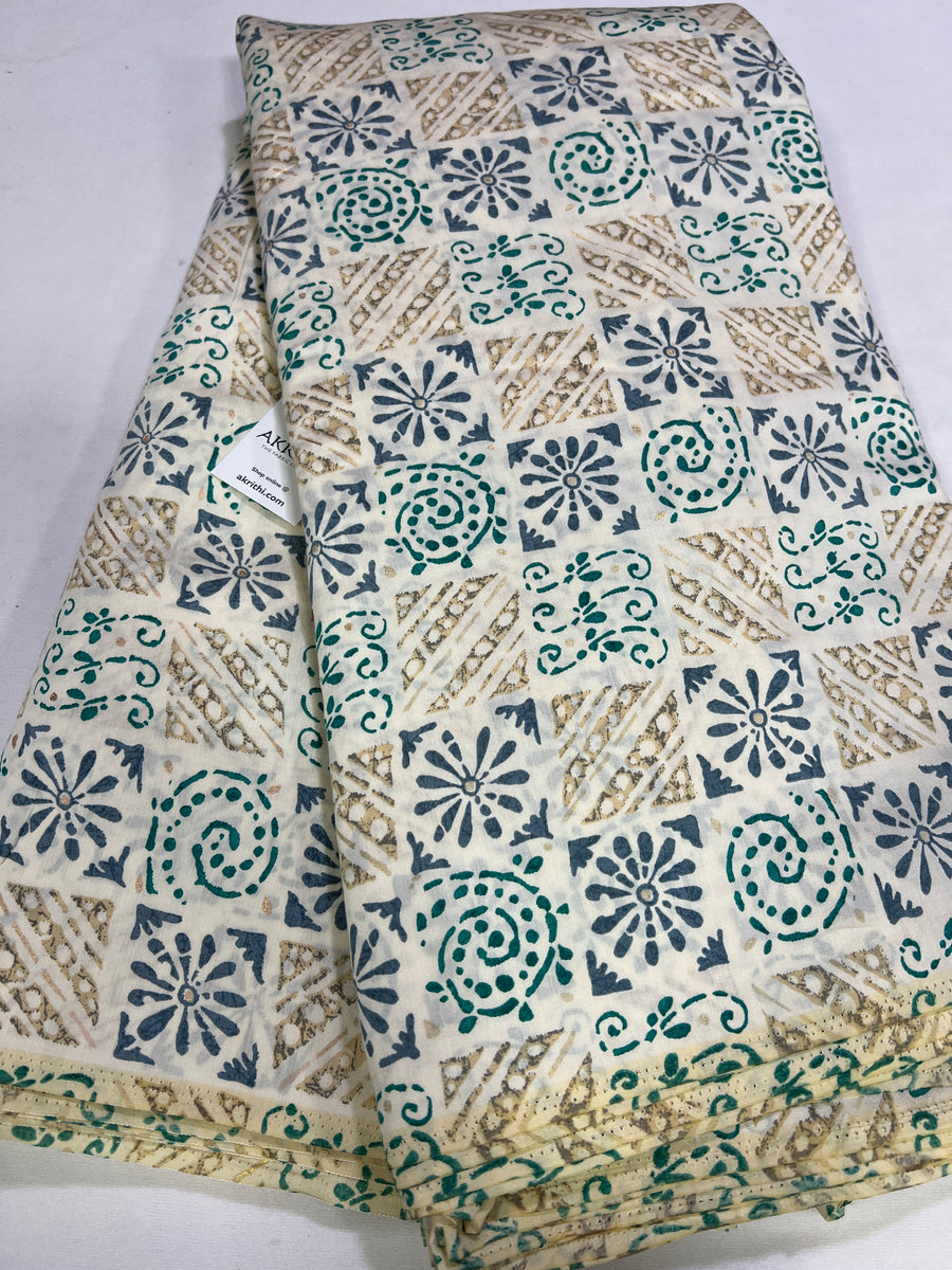 Printed silk fabric