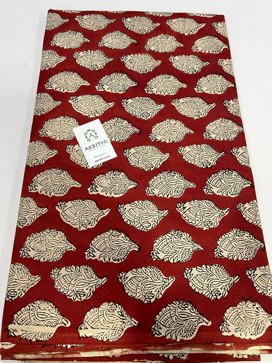 Hand block Printed pure cotton fabric