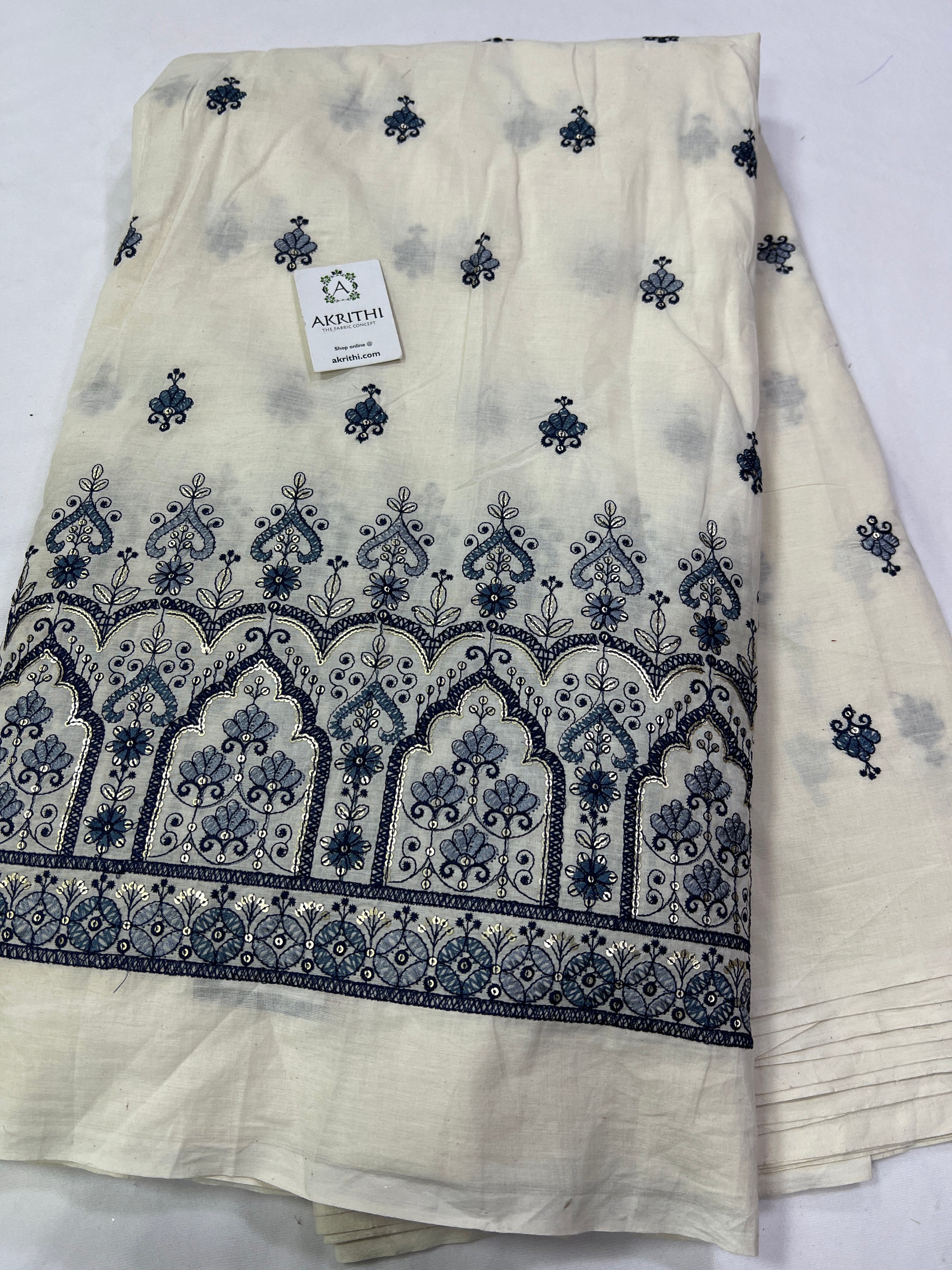 Pure Cotton embroidered fabric