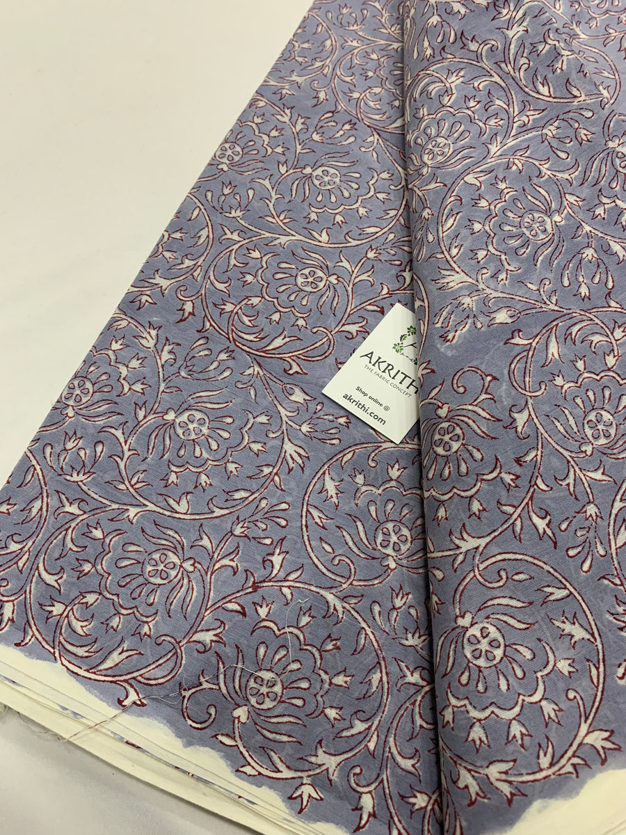 Printed pure mul cotton fabric