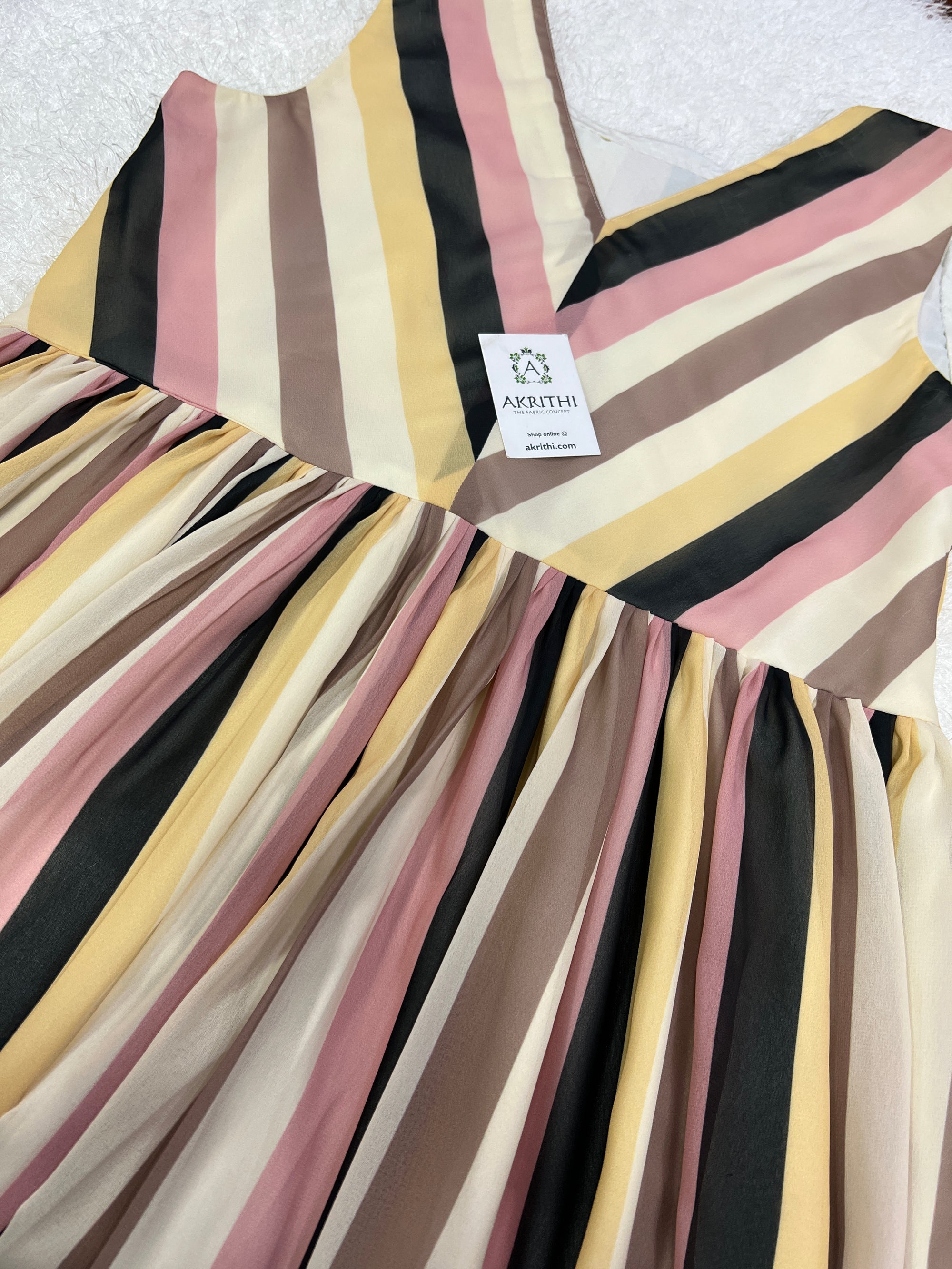 Striped georgette dress