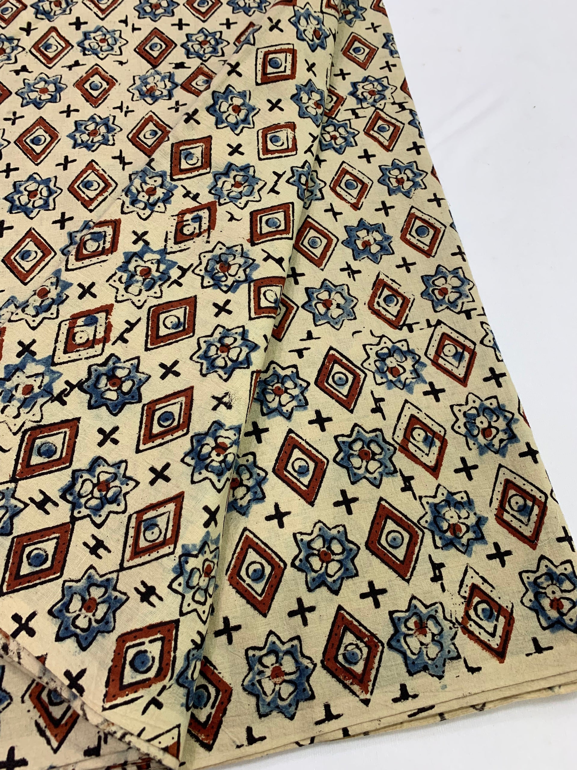 Ajrakh hand block pure cotton fabric