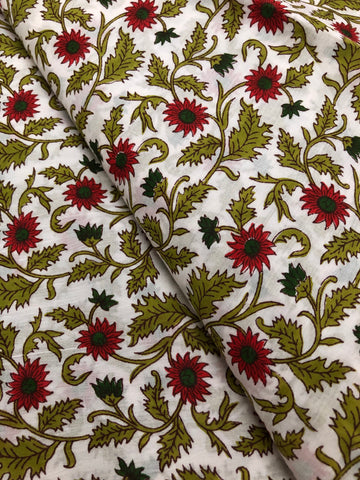 Printed cotton fabric 1.25 metres cut