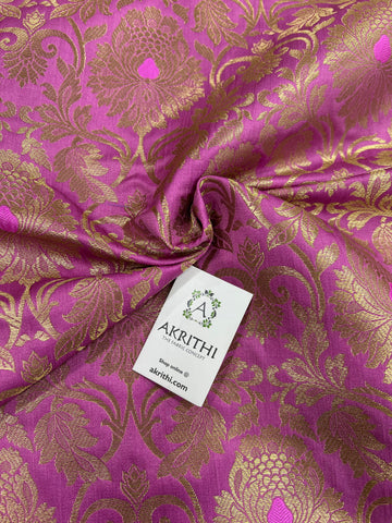 Banarasi brocade fabric onion pink