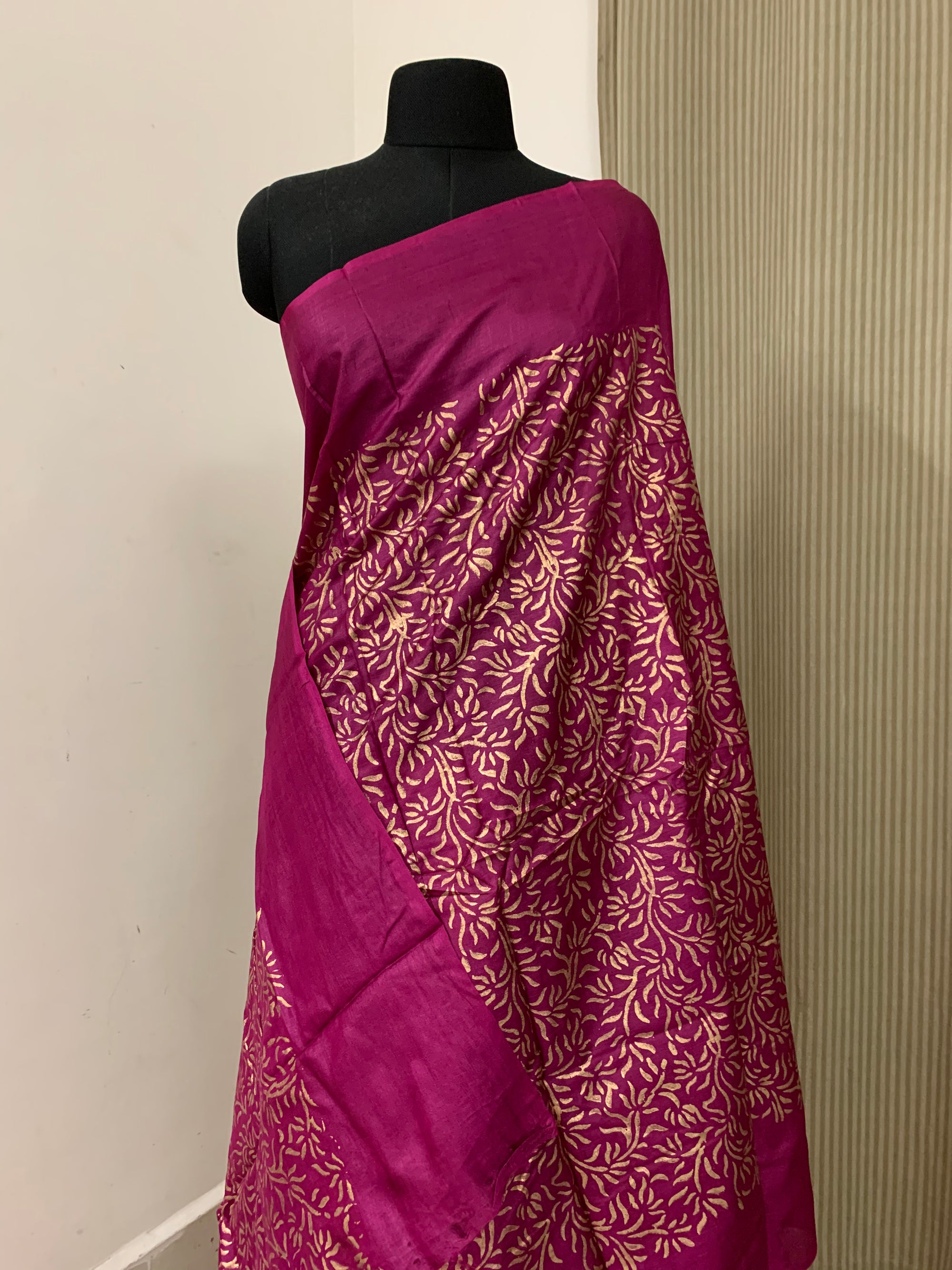 Pure tussar silk printed saree