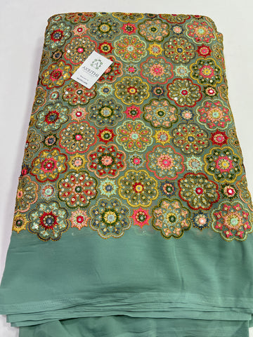 Embroidery on georgette fabric