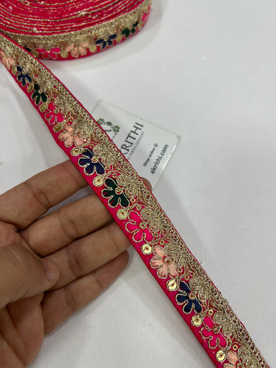 Buy Indian Embroidered saree Laces and Trims , Saree Border online – Akrithi